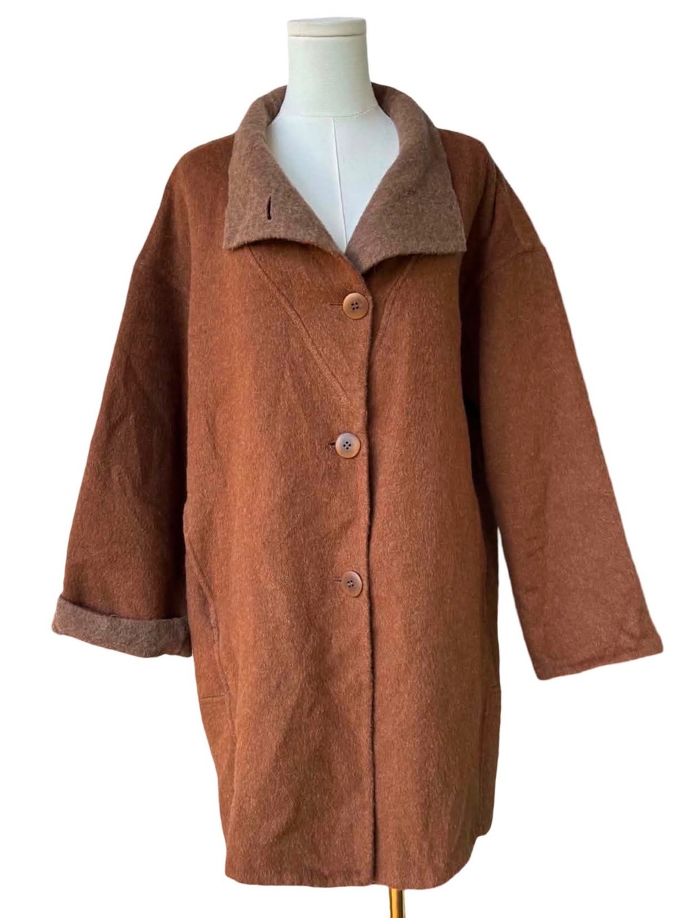 Eileen Fisher Baby Alpaca Wool Blend Cocoon Coat